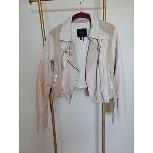 Paige Silvie Leather Jacket, Sandstone, Women's Size XS
